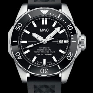 MWC 100atm / 3,280ft / 1000m Water Resistant Divers Watch in Stainless Steel Case with Helium Valve on Silicon Strap / 100% Swiss Made with Sellita SW200 26 Jewel Automatic Movement