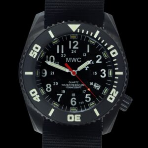 MWC “Depthmaster” 100atm / 3,280ft / 1000m Water Resistant Military Divers Watch in PVD Stainless Steel Case with GTLS and Helium Valve (Swiss Ronda 715li 10 Year Battery Movement)