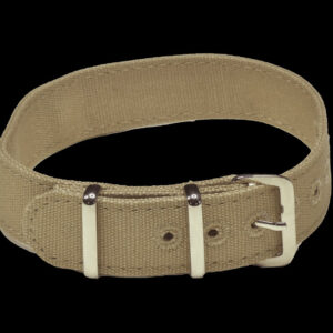 Khaki 18mm Retro Canvas WW2 Pattern One Piece Strap