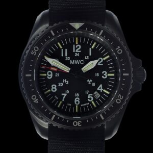 MWC Automatic Black PVD Military Divers Watch  – Tritium / GTLS Illumination, Sapphire Crystal and 60 Hour Power Reserve