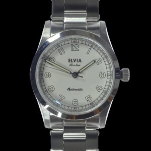 Elvia 1950s Pattern 25 Jewel Automatic Watch with Retro Luminous Paint, Sapphire Crystal with a Retro 1950s Style Bracelet