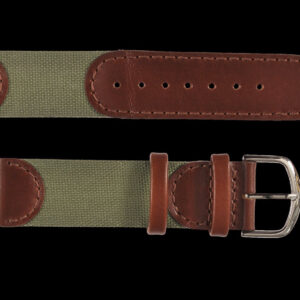 MWC 20mm Retro Leather and Fabric Combination Watch Strap