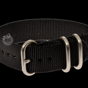 22mm Black Zulu Pattern Nylon Military Watch Strap