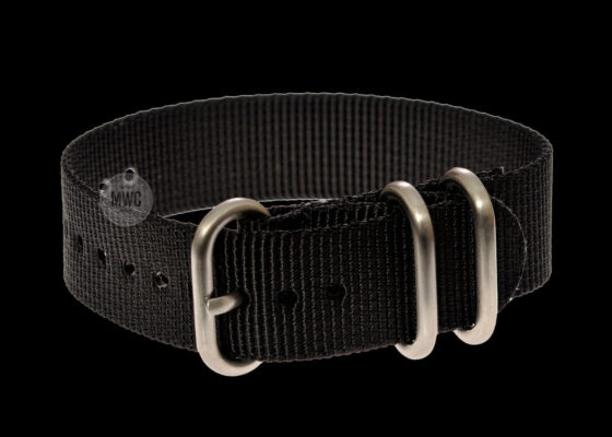 22mm Black Zulu Pattern Nylon Military Watch Strap