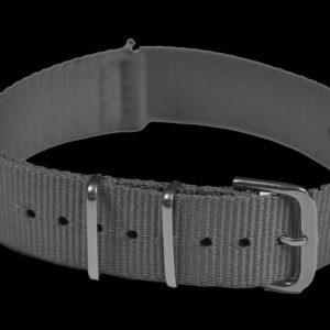 18mm Dark Grey NATO Military Watch Strap in Ballistic Nylon with Stainless Steel Fasteners