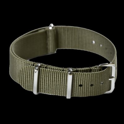 18mm Green NATO Military Watch Strap with Stainless Steel Fasteners