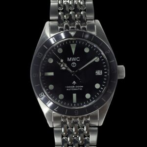 MWC Classic 1960s Pattern Automatic Dual Time Zone Divers Pattern Watch with Sapphire Crystal on a Matching Steel Bracelet