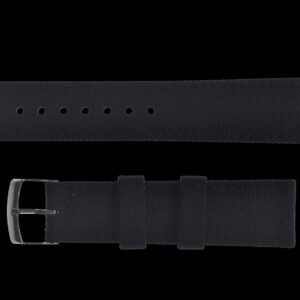 2 Piece Retro Pattern 18mm Canvas Military Watch Strap in Black – The Ideal Durable Fabric Strap for Military Watches