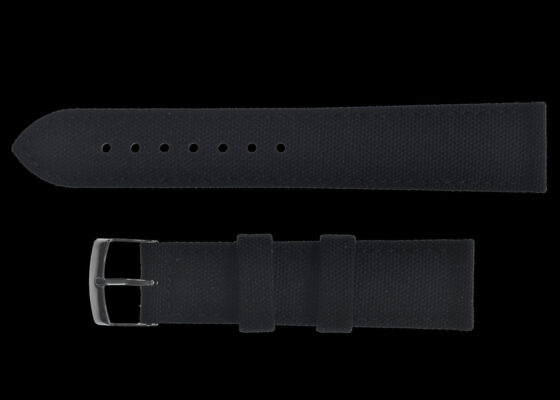 2 Piece Retro Pattern 22mm Canvas Military Watch Strap in Black – The Ideal Durable Fabric Strap for Military Watches