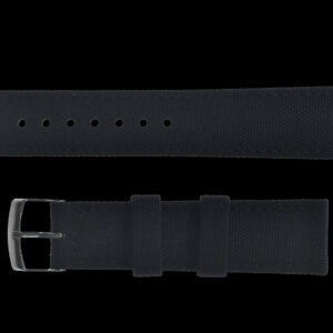 2 Piece Retro Pattern 24mm Canvas Military Watch Strap in Black – The Ideal Durable Fabric Strap for Military Watches
