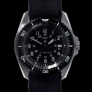 Stainless Steel Military Divers Watch with Automatic 24 Jewel Movement, 12/24 Hour Dial Format, Sapphire Crystal and Ceramic Bezel (Tactical Solid Strap Bars)