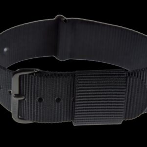 20mm US Pattern Black Military Watch Strap with Black PVD Buckles