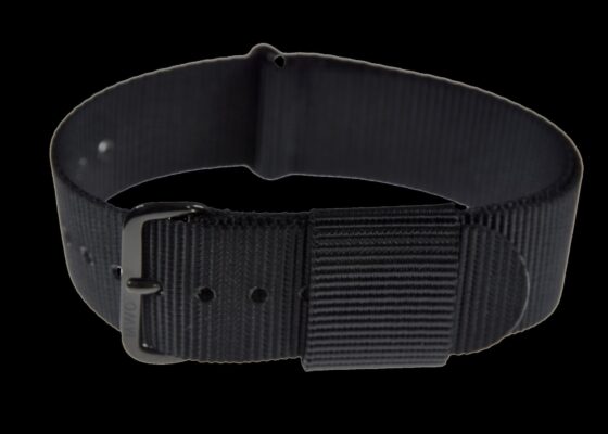 18mm US Pattern Black Military Watch Strap with Black PVD Buckles