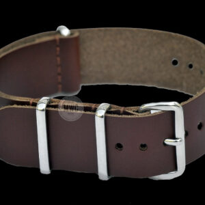 18mm Brown Leather NATO Military Watch Strap