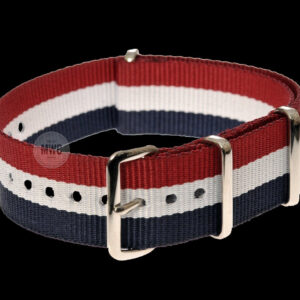 20mm Blue, White and Red NATO Military Watch Strap