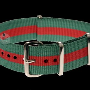 20mm Green and Red NATO Military Watch Strap