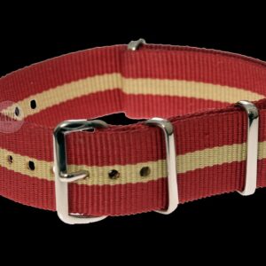 20mm Red and Sand NATO Military Watch Strap