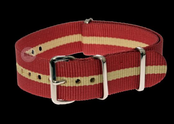 18mm Red and Sand NATO Military Watch Strap