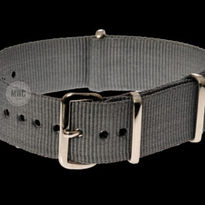 24mm Grey NATO Military Watch Strap with Stainless Steel Buckles