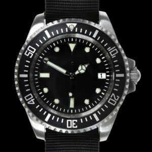 MWC 24 Jewel 300m Water Resistant 24 Jewel Automatic Military Specification Divers Watch with Sapphire Crystal on NATO Strap (Sterile)