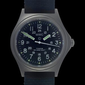 MWC Titanium General Service Watch, 300m Water Resistant, 10 Year Battery Life, Luminova, Sapphire Crystal and 12/24 Dial Format (Non Date Version)