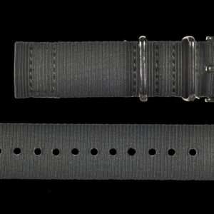 2 Piece 22mm Grey NATO Military Watch Strap in Ballistic Nylon with Stainless Steel Fasteners