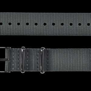 2 Piece 18mm Grey NATO Military Watch Strap in Ballistic Nylon with Stainless Steel Fasteners