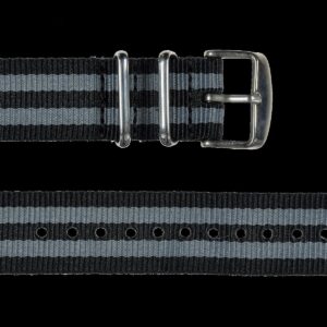 2 Piece 20mm “James Bond” Pattern NATO Military Watch Strap in Ballistic Nylon with Stainless Steel Fasteners