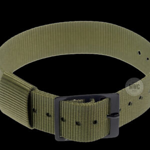 Lightweight 18mm Olive US Pattern Military Watch Strap with Black Buckles